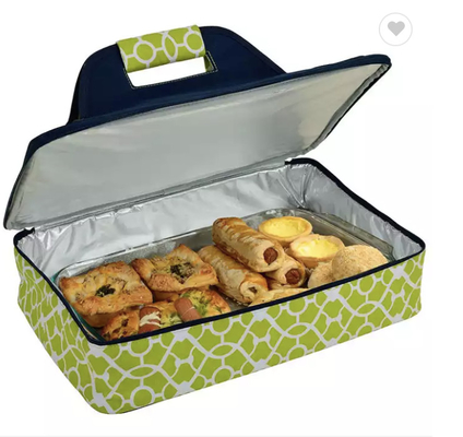 피자 소풍 격리된 캐서롤 음식 운반기가 뜨거운 음식 또는 추운 녹색 더 시원한 가방을 유지합니다
