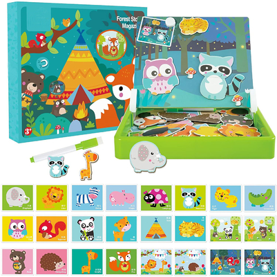 숲 동물 직소 퍼즐 4-8세 어린이를 위한 미취학 아동을 위한 마그네틱 퍼즐 60pcs