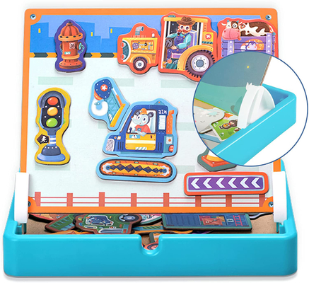 취학 전 어린이 마그네틱 직소 퍼즐 장난감 엔지니어링 차량 4-8 세 40Pcs