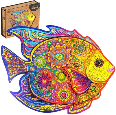 에코 친절한 마술 동물 나무로 되는 직소 퍼즐 빛나는 물고기
