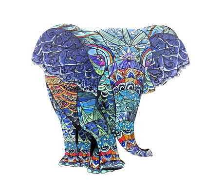 3세 어린이를 위한 동물 모양의 다채로운 바닥 나무 코끼리 직소 퍼즐