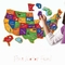 아이들 세 4+ 동안 44 조각 자기를 띤 미국 지도 퍼즐 재미 지리